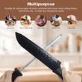12 Inches Knife Sharpening Steel Rod, High Carbon Steel Honing Rod with 9 Inches Sharpening Steel and Ergonomic PP Handle, Premium Kitchen Knife