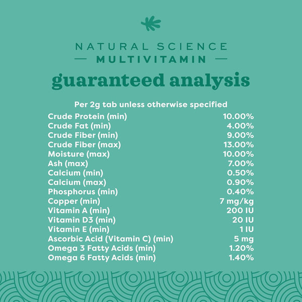 Oxbow Natural Science Multi-Vitamin, High Fiber Supplement for Rabbits & Guinea Pigs, Made with Timothy Hay, Multi-Pet Households, Omega 3 & 6