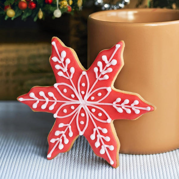 Christmas Cookie Cutters Set of 5 Pieces, Snowflake Shaped Cookie Cutters Set for Christmas and Winter Holiday, Stainless Steel Winter Snowflake