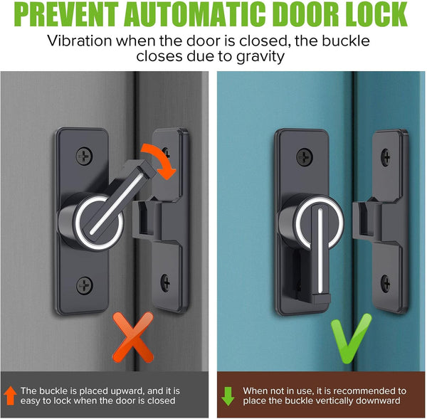 Barn Door Lock Hardware, 90 Degree Heavy Duty Gate Latches Flip Latch Safety Door Bolt Latch Lock, Barn Sliding Door Latch Lock Suitable for