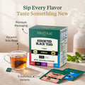 VAHDAM Assorted Black Tea Bag Sampler(5 Flavors, 15 Pyramid Teabag)Tea Gift Black Tea Assortment 20 Count (Pack of 1)