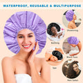 Jumbo Size Shower Cap 2 PCS Waterproof Shower Caps for Women, Extra Large Shower Cap, Reusable Super Large Bath Caps Hair Cap for Long Thick Curly