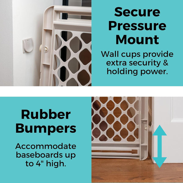 Toddleroo by North States - Supergate Ergo Baby Gate: Plastic Baby Gate for Stairs & Doorways - Adjustable Indoor Safety Gate - Made in USA - 26