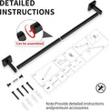 MKO Towel Bar for Bathroom, 24" Hand Towel Holder with Metal, Black Towel Rack Hanger Sturdy Wall Mounted for Kitchen Home Essentials, 2 Pack