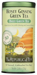 The Republic of Tea - Honey Ginseng Green Tea, 50 Tea Bags, Tin | Flavored Gourmet Tea | Caffeinated