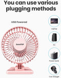 Gaiatop USB Desk Fan, Small but Powerful, Personal Portable Quiet 3 Speeds, Adjustable Mini Table Desktop Fan for Cooling Home Office Car Summer