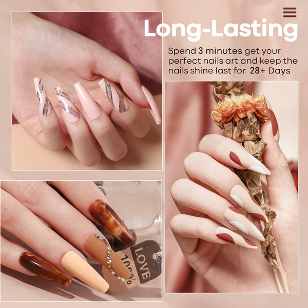 Modelones Gel Nail Polish Set- 6 Colors White Nude Brown Gel Polish Skin Tone Neutral Beige Tan Taupe Nail Polish Kit Popular All Seasons Soak off