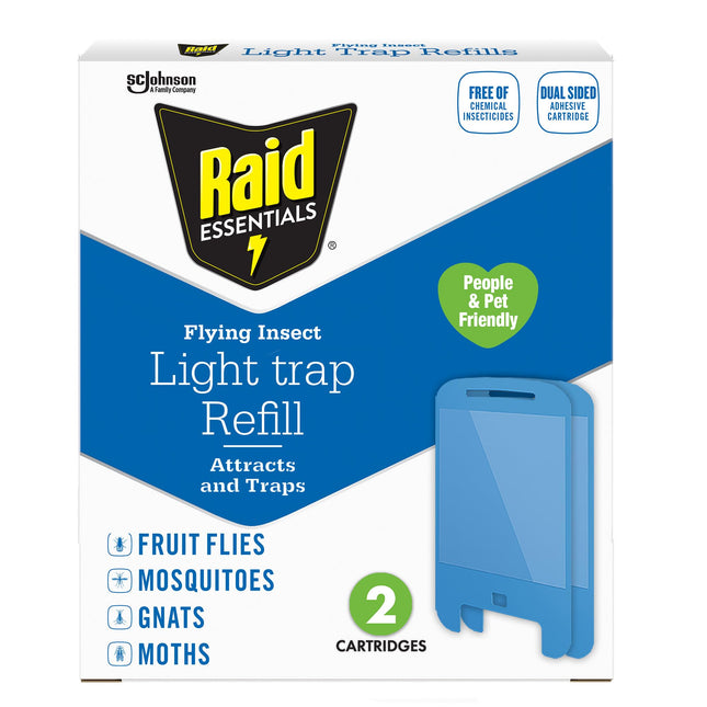 Raid Essentials Flying Insect Light Trap Refills, 2 Light Trap Refill Cartridges