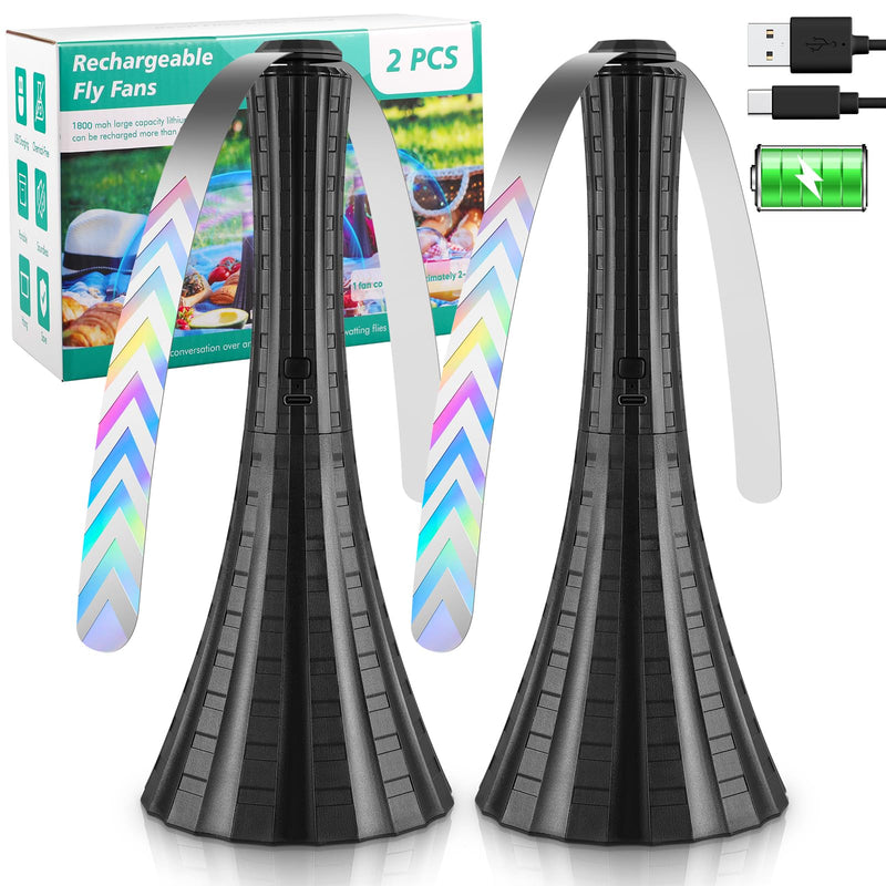 Fly Fans for Tables Rechargeable, 1800Mah Table Fans to Keep Flies Away by Soft Blades, Fly Repellent Outdoor Patio, Camping Picnic Essentials,