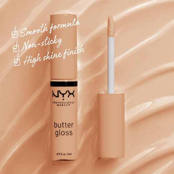 NYX PROFESSIONAL MAKEUP Butter Gloss, Non-Sticky Lip Gloss - Fortune Cookie (True Nude) 13 Fortune Cookie 0.27 Fl Oz (Pack of 1)