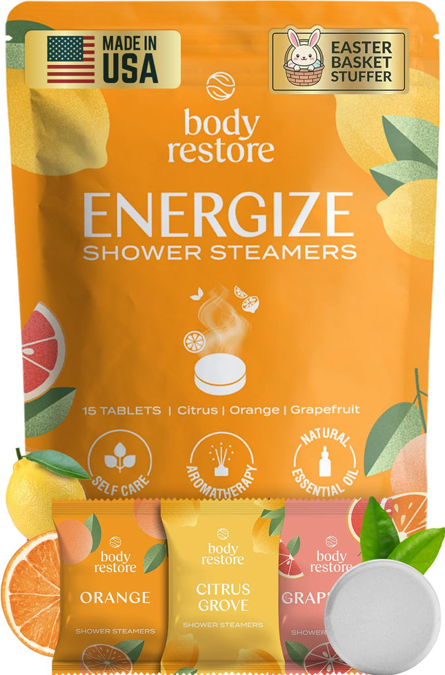 Body Restore Shower Steamers Aromatherapy 15 Pack - Fathers Day Unique Gifts for