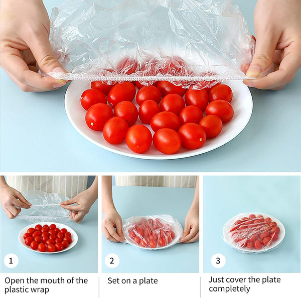 Homelove 300pcs Bowl Covers Bread Proofing - Plastic Wrap for Food Sourdough Bread Baking Rising Elastic Reusable Plate Covers Outdoor Food Fresh