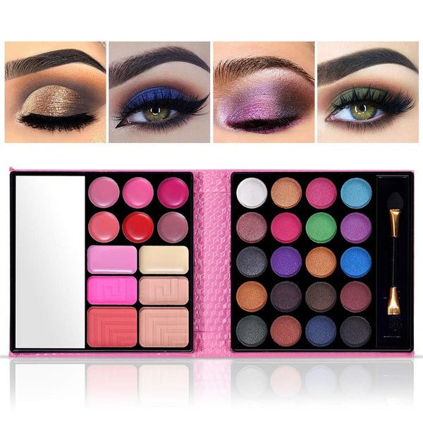 All in One Makeup Kit - 20 Eyeshadow, 6 Lip Glosses, 3 Blushers, 2 Powder, 1 Concealer, 1 Mirror, 1 Brush, Make Up Gift Set for Teen Girls,