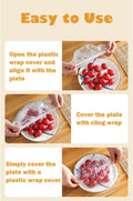 200Pcs Fresh Keeping Bags, Elastic Plastic Sealing Bags Food Cover with Elastic Edge, Reusable Stretch Adjustable Bowl Lids, Universal Kitchen