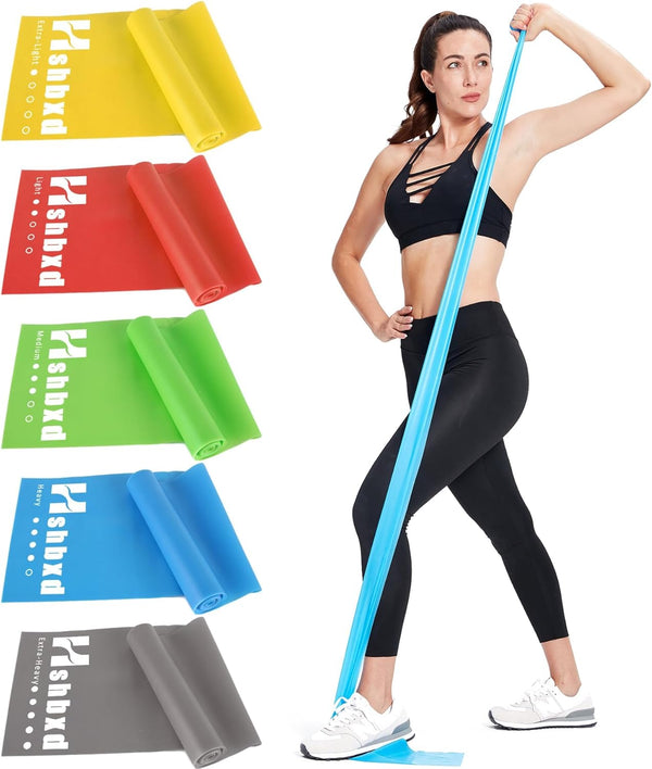 Resistance Bands for Working Out, Physical Therapy Bands, Latex Free Elastic and Exercise Bands Set for Stretching, Suitable for Rehab, Yoga,