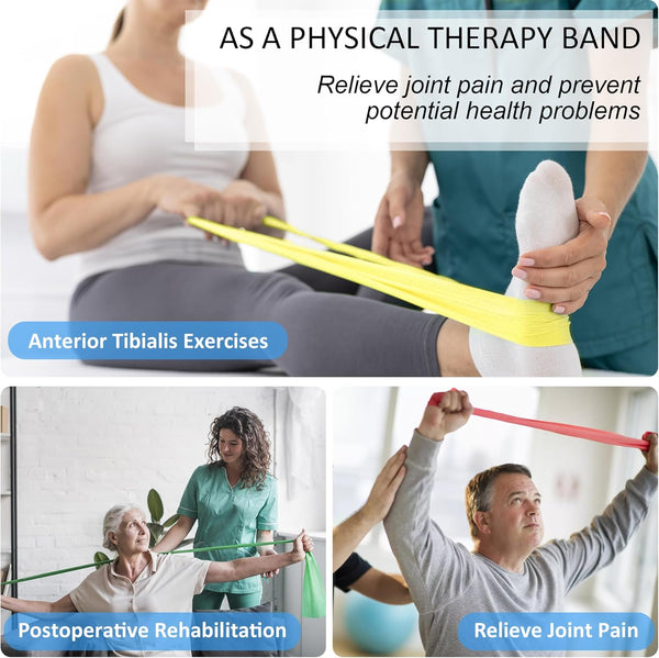 Resistance Bands for Working Out, Physical Therapy Bands, Latex Free Elastic and Exercise Bands Set for Stretching, Suitable for Rehab, Yoga,