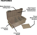 MTM ACDC30 Divided Ammo Crate Utility Box, Outdoor Gear & Tool Storage, Water- Resistant, Stackable, Snap Latch, 21"x11.2"x7.5", USA Made, Dark Earth