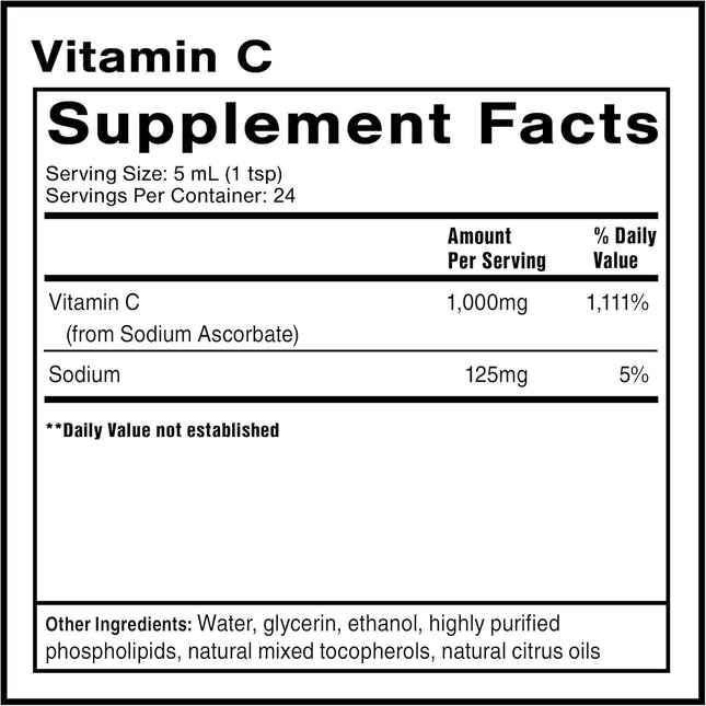 Quicksilver Scientific Liposomal Vitamin C - 1000Mg Buffered Liquid Vitamin C Su