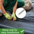 50 Pack Landscape Staples 4 Inch 12 Gauge Garden Stakes Galvanized Garden Staples Pins Anti-Rust Ground Stakes for Weed Barrier, Irrigation