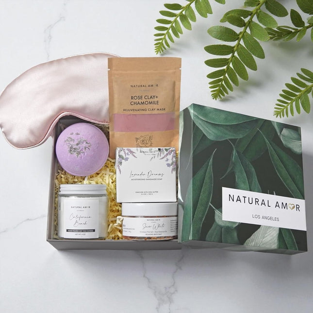 Natural Amor Handmade Spa Gift Set, Relaxing 5Pcs Self Handmade Skin Care Sets G
