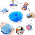 Silicone Stretch Lids,Durable & Eco-Friendly Elastic Lids Blue Lids-12pack