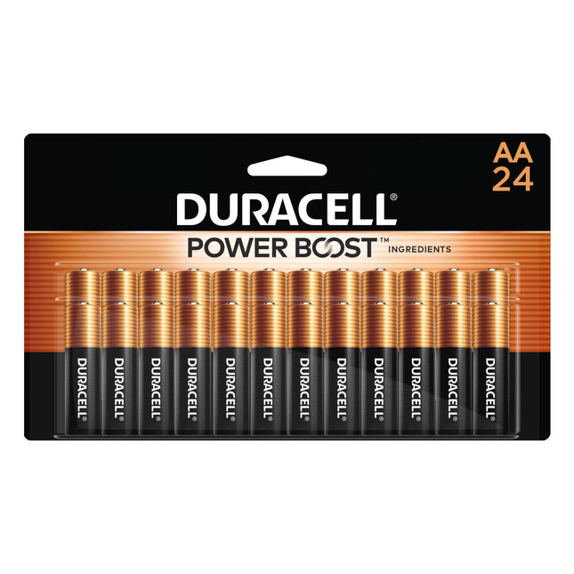 Duracell Coppertop AA Batteries with Power Boost Ingredients, 24 Count Pack Doub