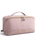 BAGSMART Makeup Bag, Travel Cosmetic Bags Water-Resistent Makeup Case for Women Portable Pouch Open Flat Make up Organizer for Toiletries,