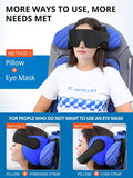 SARISUN Airplane Pillow Combo with Chin Strap, Travel Pillows for Airplanes with Sleep Eye Mask, Plane Pillow for Long Flights, Car Road Trip,