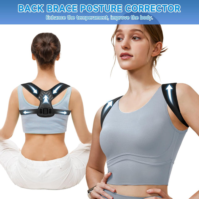 Back Straightener Posture Corrector for Women and Men, Adjustable Back Posture Corrector for Back Support, Upper Back Br