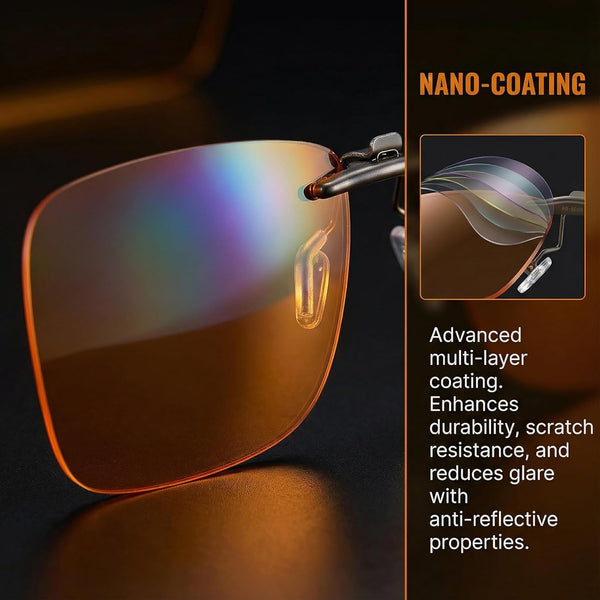 PSI Premium Blue Light Blocking Clip on Prescription Glasses, Relief Eye and Good for Sleep