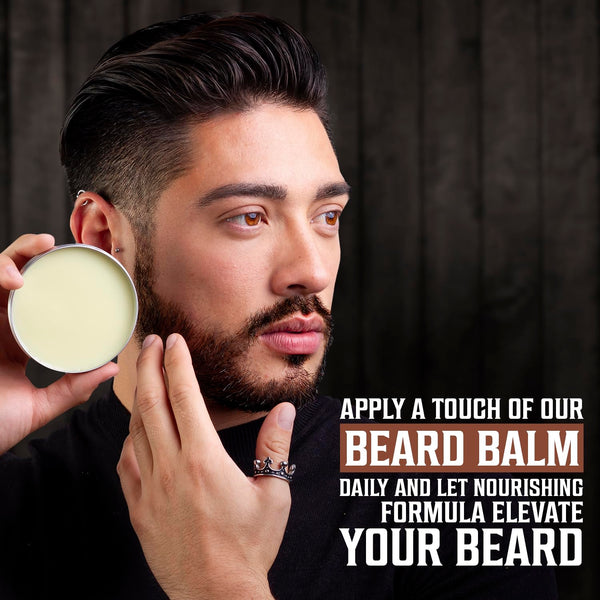 Viking Revolution 4 Beard Balm Variety Pack (1Oz Each) - Sandalwood, Pine & Cedar, Bay Rum, Clary Sage - Styles, Strengthens and Softens Beards