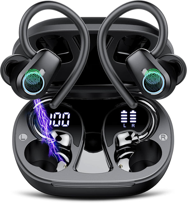 Wireless Earbuds, 2025 Ear Buds Bluetooth 5.3 Headphones Sport, 50H Playtime Bluetooth Earbuds, HD Stereo Noise Cancelling Earbud, Dual LED