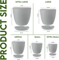 Utopia Home - Plant Pots Indoor with Drainage - 7/6.6/6/5.3/4.8 Inches Flower Pots for Indoor Planter - 5 Pack Plastic Planters - Ideal for