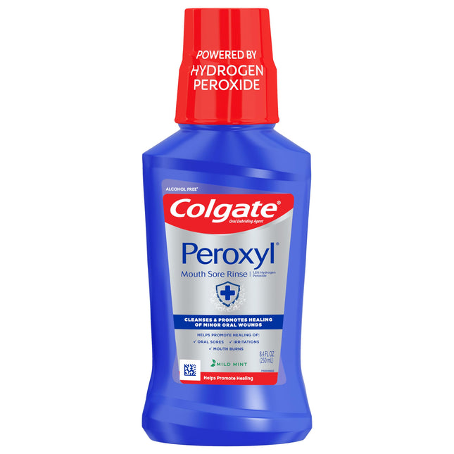 Colgate Peroxyl Antiseptic Mouth Sore Rinse, Alcohol Free, 1.5% Hydrogen Peroxid