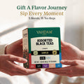 VAHDAM Assorted Black Tea Bag Sampler(5 Flavors, 15 Pyramid Teabag)Tea Gift Black Tea Assortment 20 Count (Pack of 1)