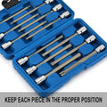 EMENTOL 12PCS 3/8" Drive Extra Long Torx Bit Socket Set, CR-V, S2 Steel, 5.9" Length Star Bit Socket Set, T10 - T60 12PCS Extra Long Torx Bit
