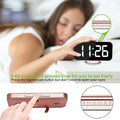 SZELAM Alarm Clock for Bedroom,LED and Mirror Digital Clock Large Display,with Dual USB Charger Ports,Auto Dim,Snooze Mode,Modern Desk/Wall