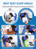 SARISUN Travel Pillow for Airplanes Sleep, Seat Strap for Stable Support Solid Black