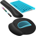 KTRIO Keyboard Wrist Rest & Mouse Pad with Wrist Rest, Black Black Keyboard Rest + Large Mouse Rest