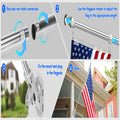 Anovo Flag Pole Kit- Stainless Steel 6 FT Flag Poles with1 Inch Metal 360° Rotating Flag Pole Rings Clip, Two-Position Flag Pole Holder Brackets