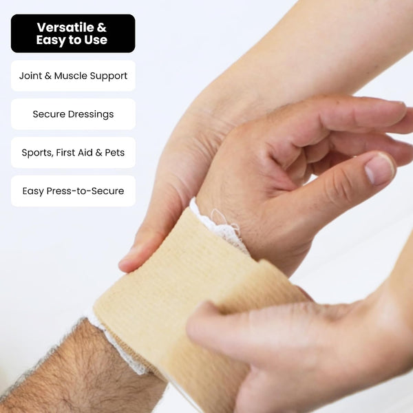 Juvale Self-Adherent Cohesive Wrap - Breathable Support Athletic Tape - Snug Fit for Tattoo Equipment - Swelling & Strain Aid Sports Tape - 3 in x