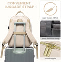 LOVEVOOK Laptop Backpack Women Teacher Backpack,15.6 Inch Laptop Bag with USB Port,Waterproof Daypack for Work Travel Antiquewhite