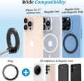 Plusacc Vacuum Magnetic Phone Holder for Car - Suction Cup Phone Mount 360ÃÂ° Rotatable Foldable Portable Strong Magnet Stand for Iphone 16/15/14/13