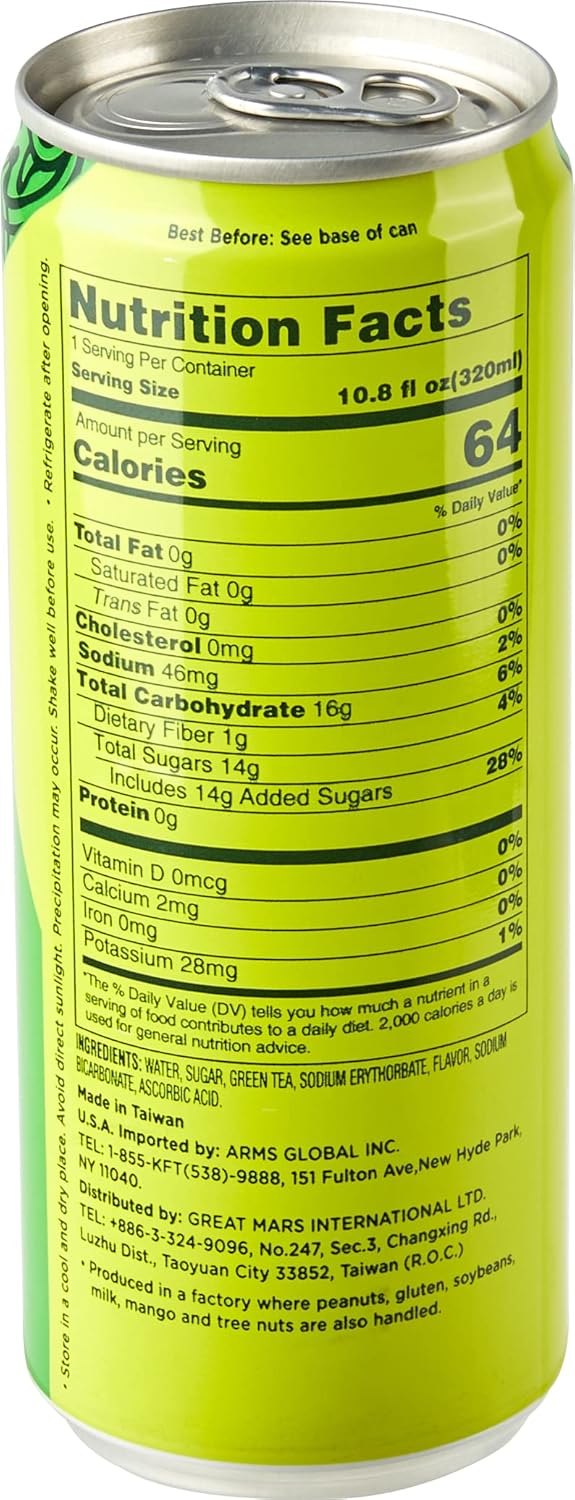 Kung Fu Tea Canned Green Tea Ã¢ÂÂ Lightly Sweetened Green Tea in a Can, Ready 