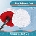 3 Pack Spin Mop Heads Replacements for Ocedar Easywring 1 Tank System Mop Replace Head Attachments, Microfiber Chenille Mop Pad Spin Mop Refill