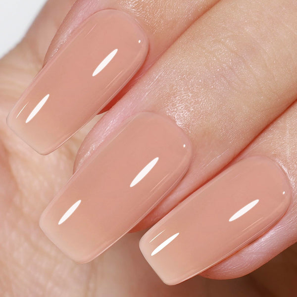 Beetles Nude Gel Nail Polish, 15ml Neutral Brown Base Color Gel Polish | Nail Concealer Mocha Sheer Translucent Effect Soak Off UV French Art