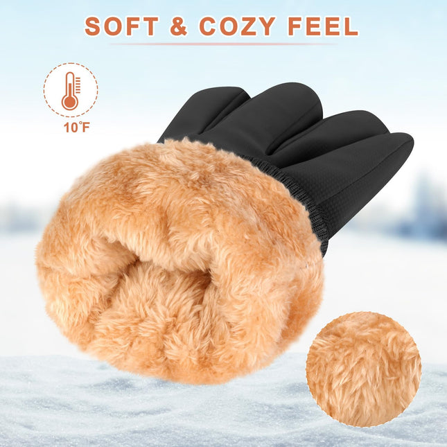 Ihuan Winter Waterproof Gloves for Men Women Snow Ski - Cold Weather for Running