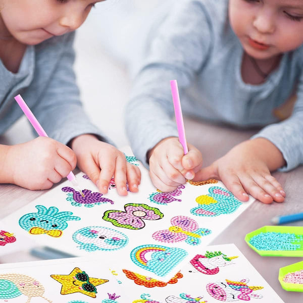 EAPHANT Diamond Art Stickers Kits, 44 Designs Diamond Painting Kits for Kids Gem Arts and Crafts Painting Kits for Kids Ages 4-8 8-12 multi-coloured