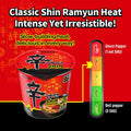 Nongshim Shin Ramyun Cup of Noodles, Spicy Signature Korean Instant Ramyun, Rich Beef Flavored Broth, Quick and Easy, Microwaveable Cup, 2.64 oz