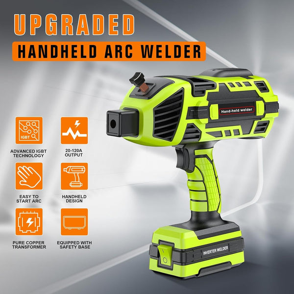 Portable Welding Machine 110V Handheld Electric ARC Welder Gun Stick Welder Machine with IGBT Inverter 5 Variable Current Adjustment for
